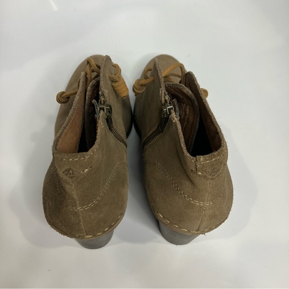 Sperry Dasher Gale tan suede ankle boots heels women’s size 11 neutral casual - Picture 5 of 8